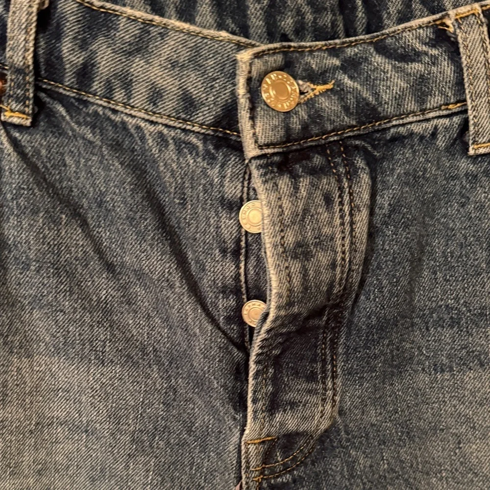 Topman Relaxed Fit Distressed Blue Jeans